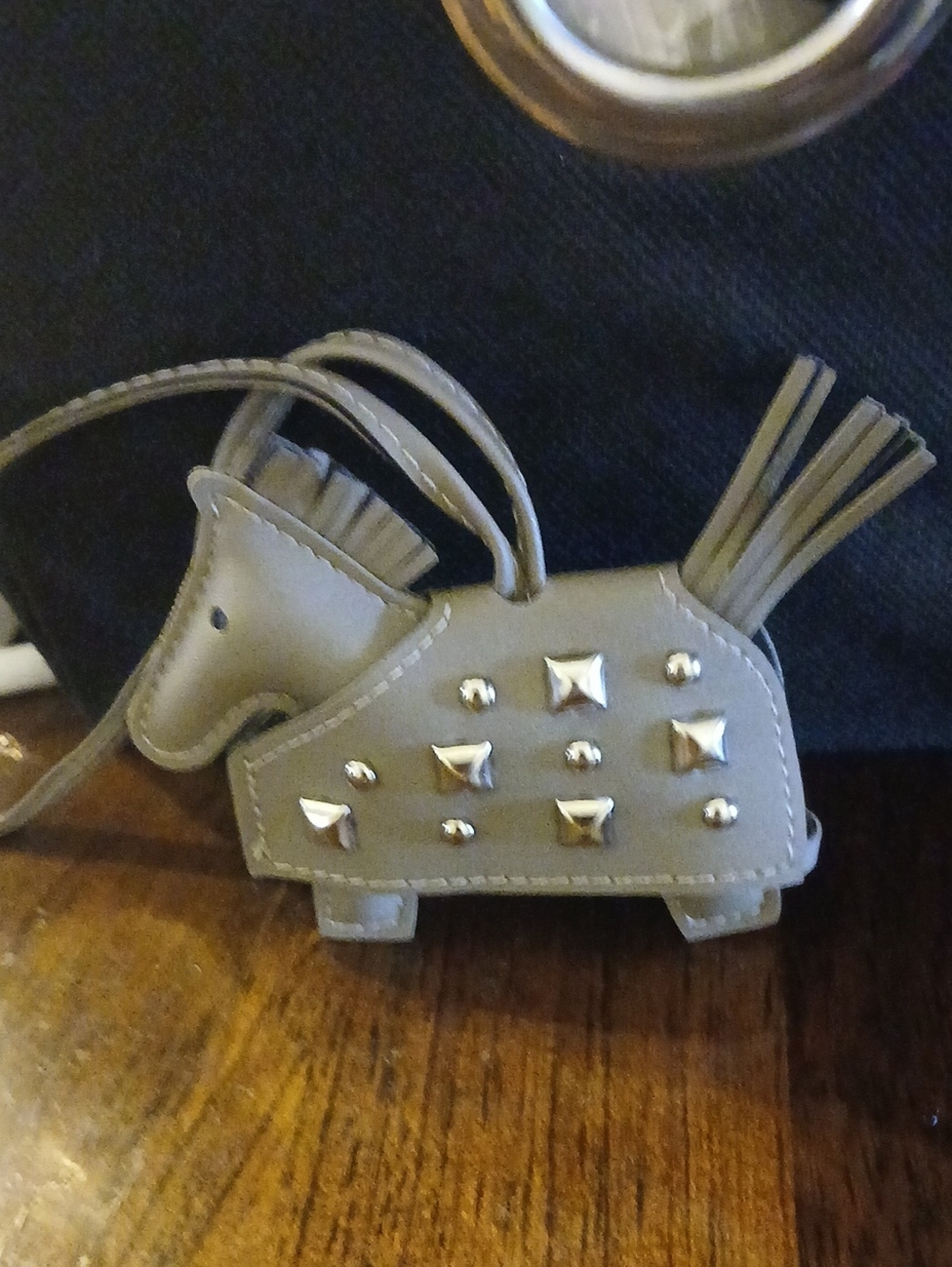 Gray Horse Charm Bag Accessory Or Key Chain
